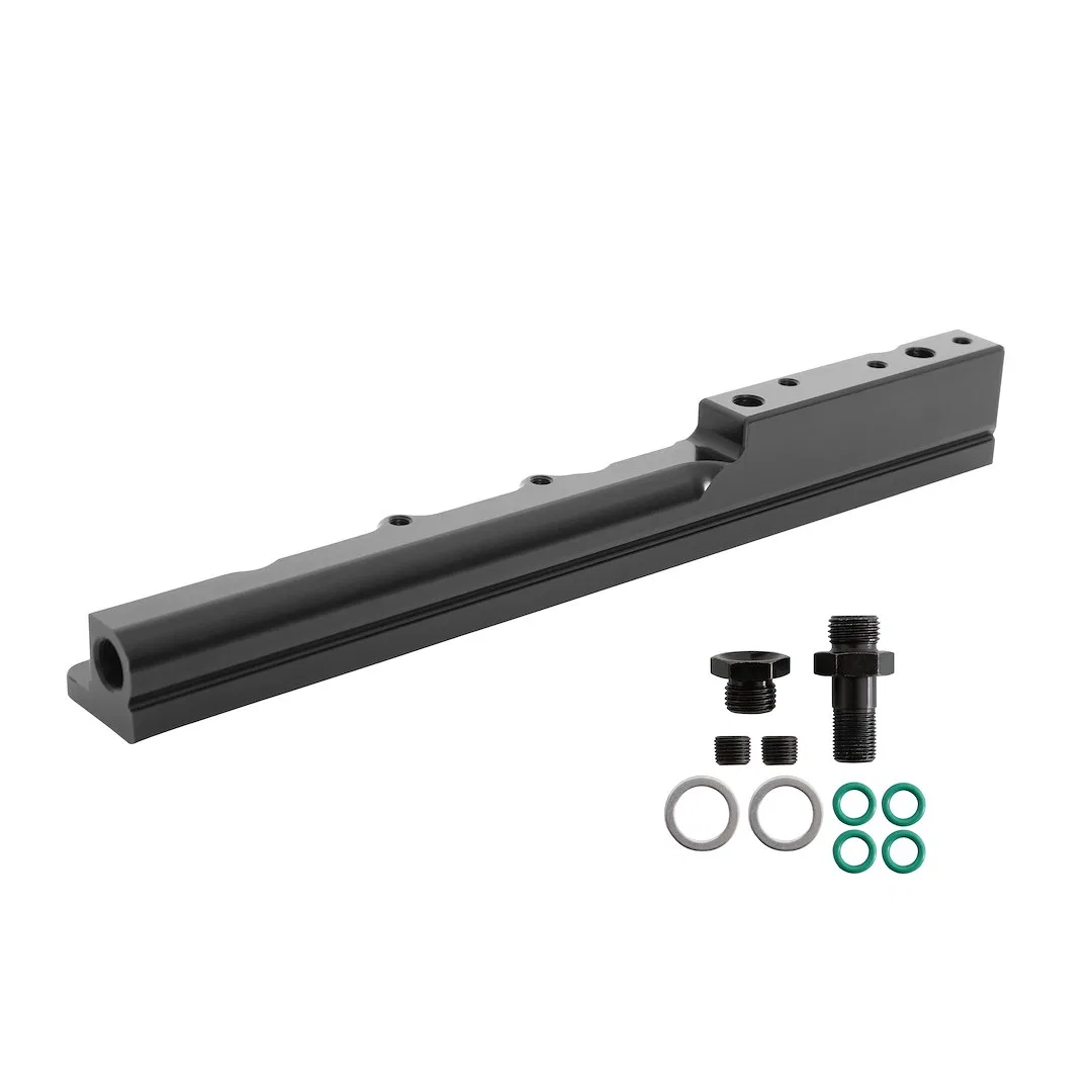 25-103BK – AEM ELECTRON Fuel Injector Rail, Anodized Black Aluminum 1/2 Inch bore Diameter 9/16-18 Inch Threads Singl...